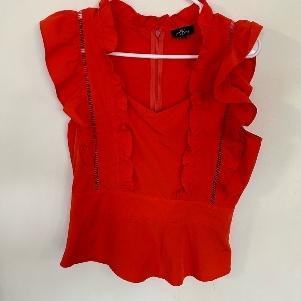 Milk & honey size small ruffle, flutter sleeve blouse